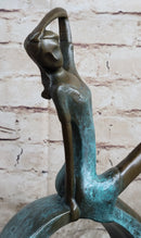 ''Abstract Bronze Sexy Girl- The Sitting One II - signed by Artist Collet Statue