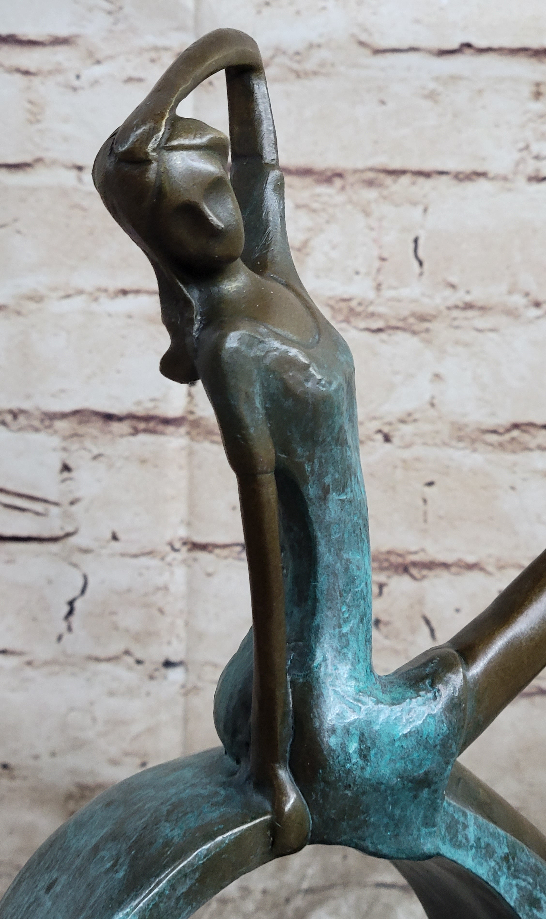 ''Abstract Bronze Sexy Girl- The Sitting One II - signed by Artist Collet Statue