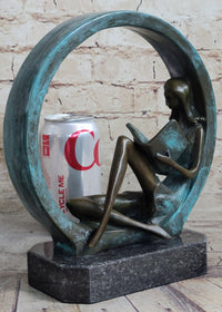 Signed Original Artwork by Collet Girl Reading A Book Bronze