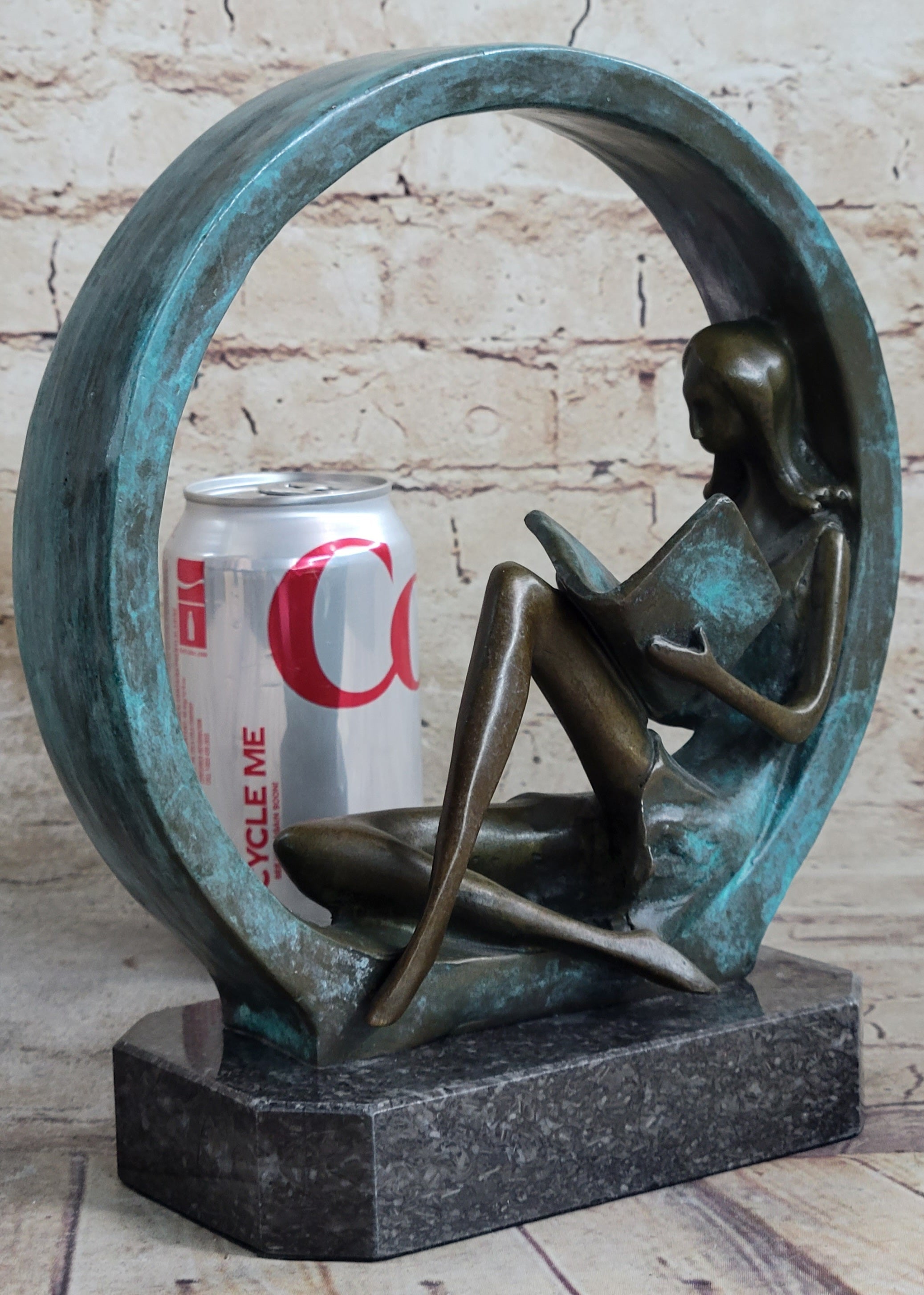 Signed Original Artwork by Collet Girl Reading A Book Bronze