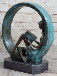 Signed Original Artwork by Collet Girl Reading A Book Bronze