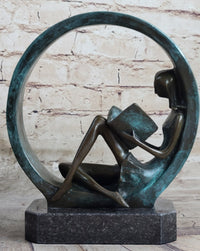 Signed Original Artwork by Collet Girl Reading A Book Bronze
