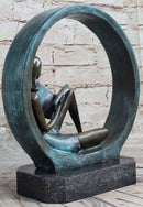 Signed Original Artwork by Collet Girl Reading A Book Bronze