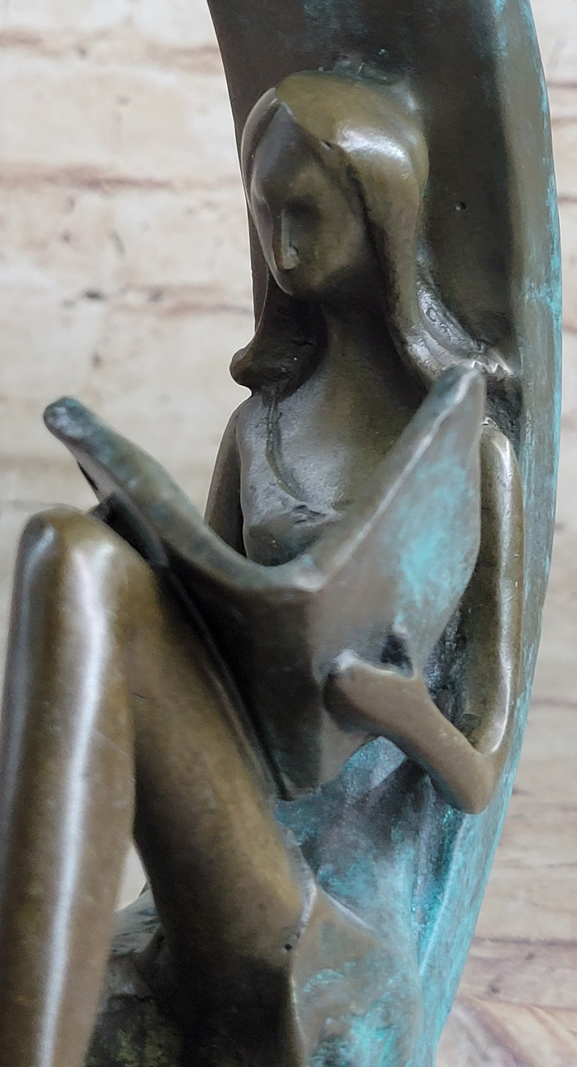 Signed Original Artwork by Collet Girl Reading A Book Bronze