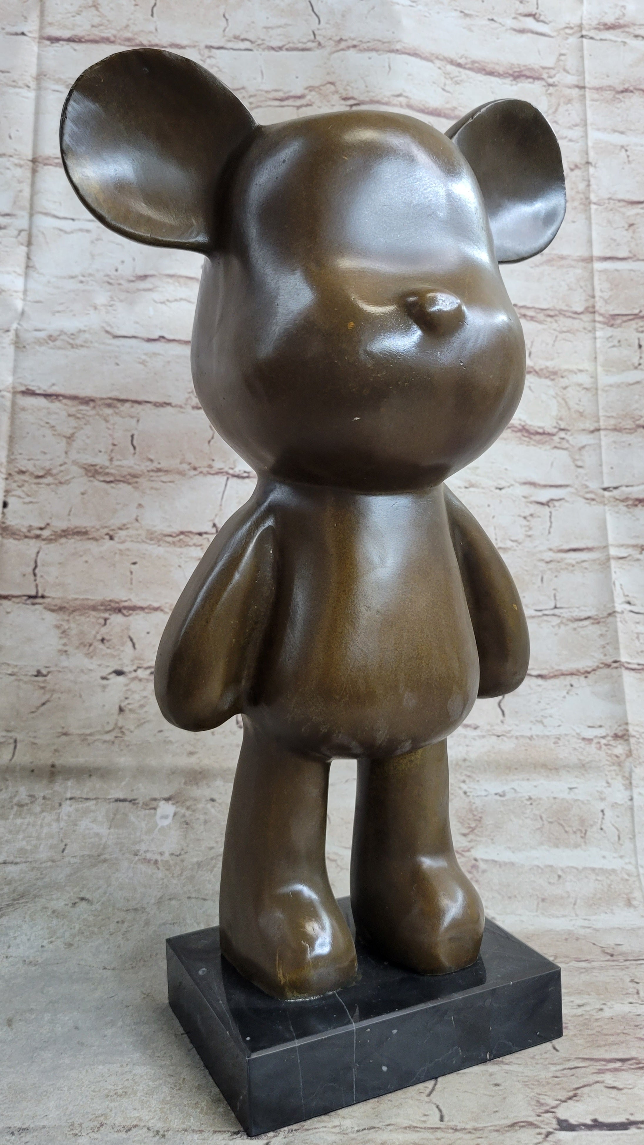 Vintage MICKEY MOUSE Bronze Figurine, Collectible Walt DISNEY Character Sculpture