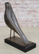 Minimalist Bronze Bird Sculpture – Art Deco Style on Marble