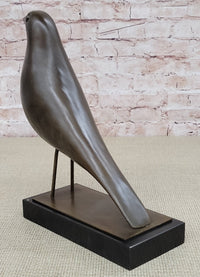 Minimalist Bronze Bird Sculpture – Art Deco Style on Marble
