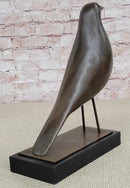 Minimalist Bronze Bird Sculpture – Art Deco Style on Marble