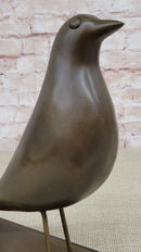 Minimalist Bronze Bird Sculpture – Art Deco Style on Marble