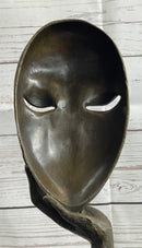 Abstract Surreal Bronze Floating Female Face Mask Sculpture