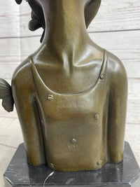 Abstract Bronze Sculpture of Young Girl with Butterflies by Collett