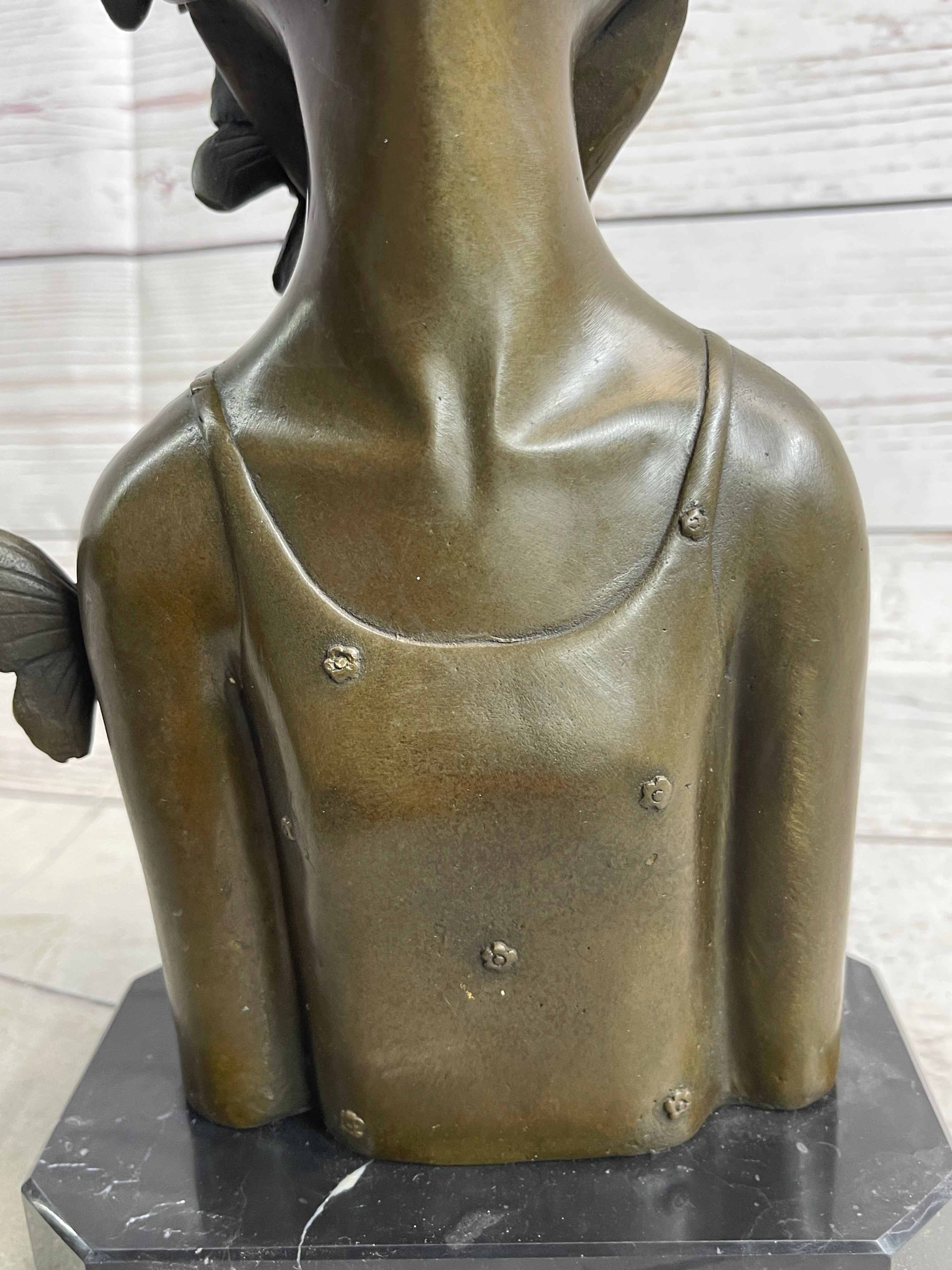 Abstract Bronze Sculpture of Young Girl with Butterflies by Collett