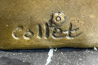Abstract Bronze Sculpture of Young Girl with Butterflies by Collett
