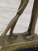 Lovers Romantic Kiss Under Umbrella Abstract Bronze Sculpture