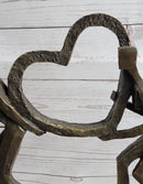 Abstract Modern Art Sculpture Couple Carrying Heart - Bronze