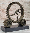 Cog in the Machine Abstract Bronze Sculpture Signed Art