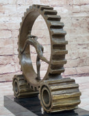 Cog in the Machine Abstract Bronze Sculpture Signed Art