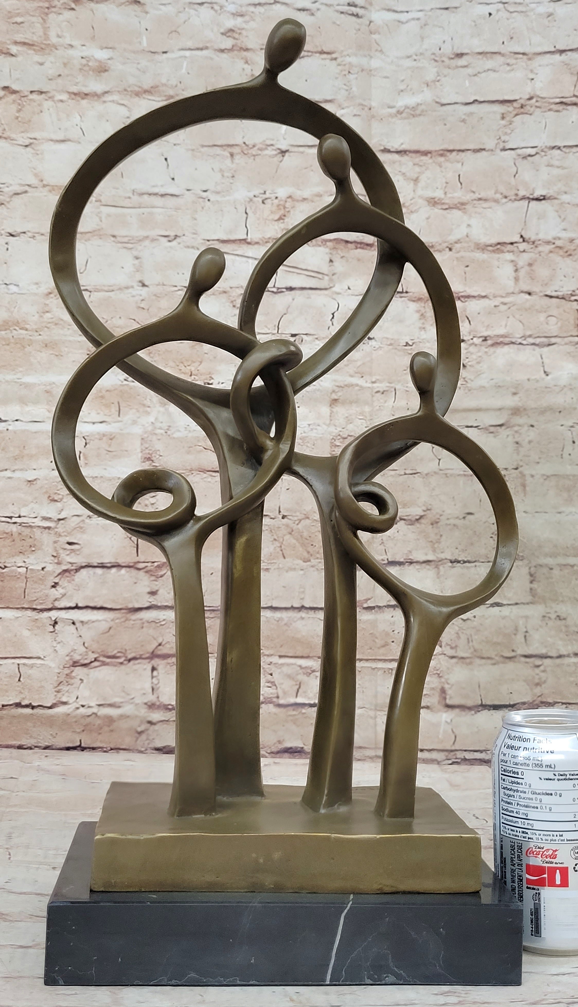 Mid Century Abstract Modern Family Solid Bronze by Braxton