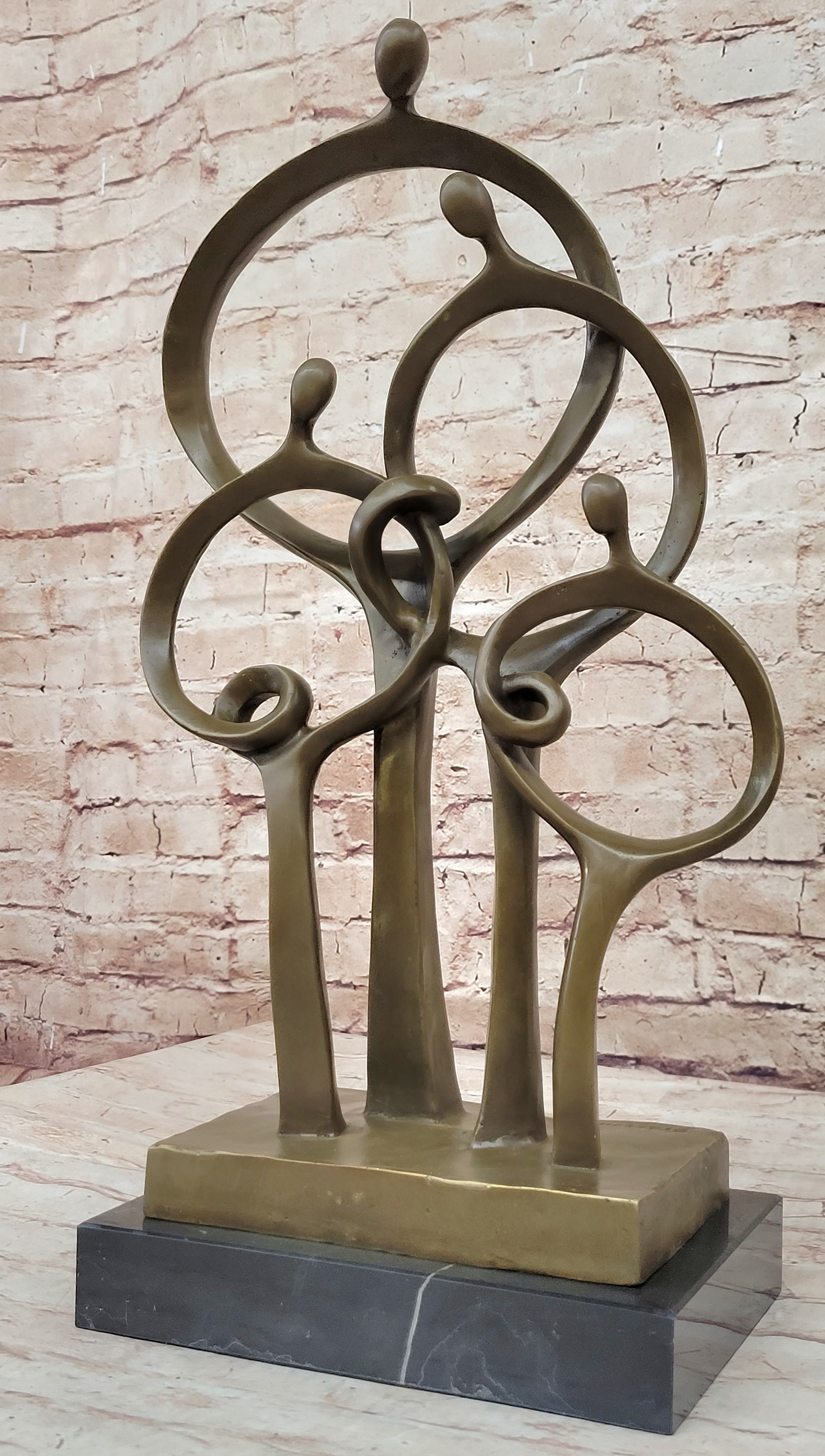 Mid Century Abstract Modern Family Solid Bronze by Braxton