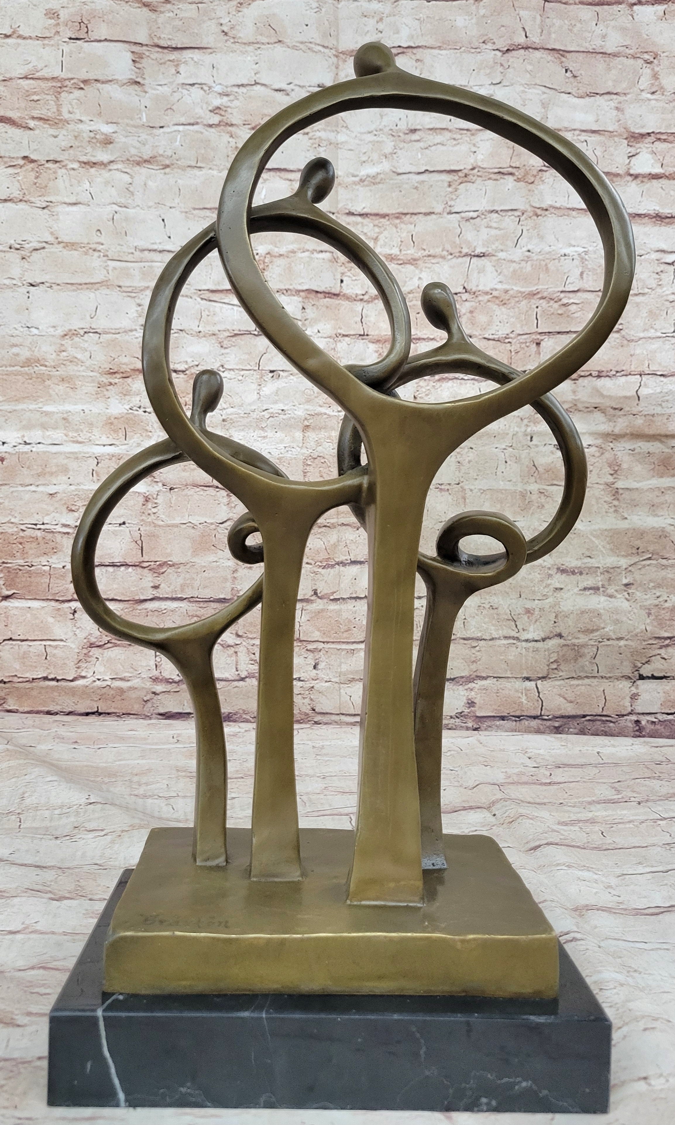 Mid Century Abstract Modern Family Solid Bronze by Braxton
