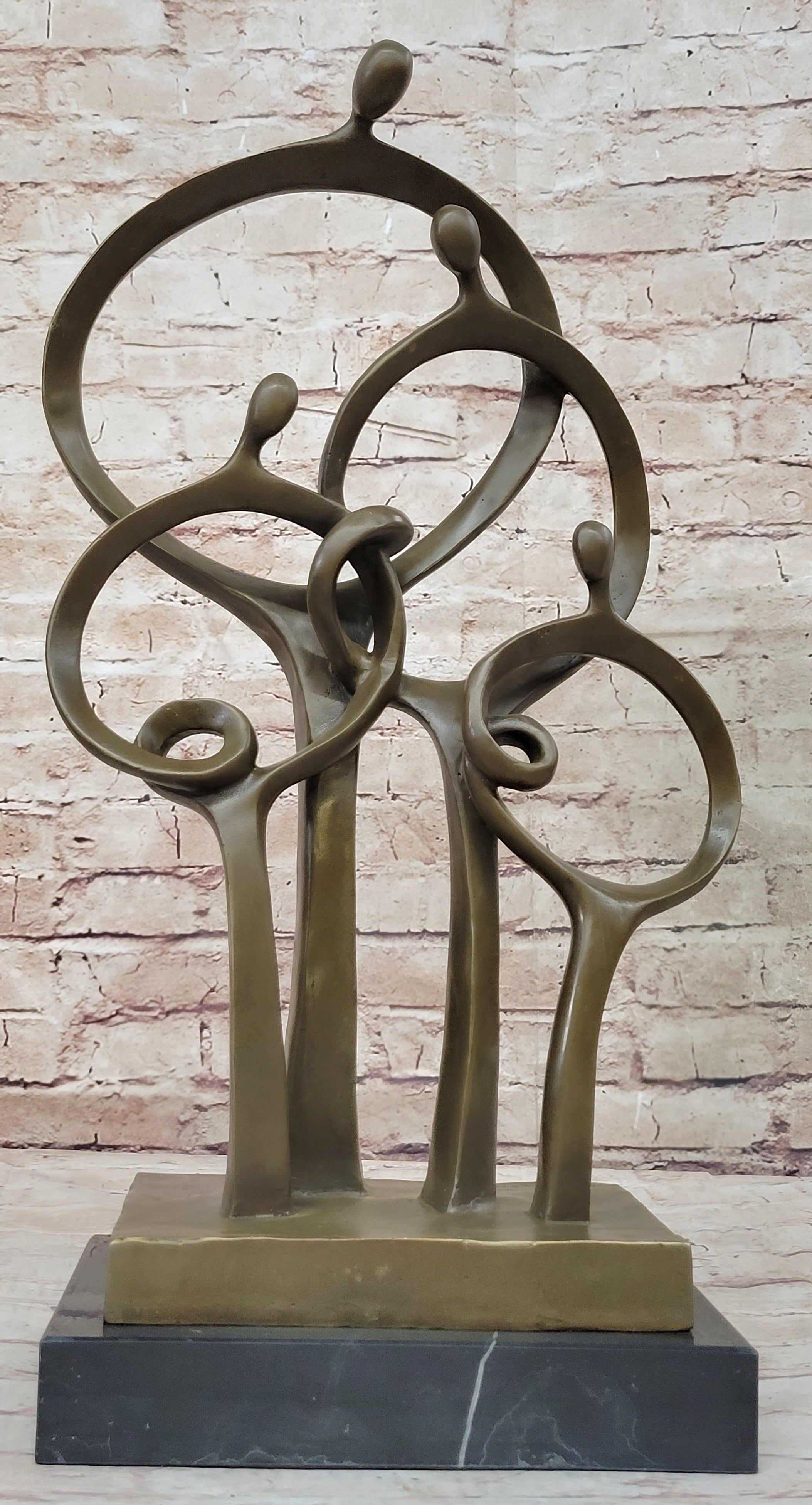Mid Century Abstract Modern Family Solid Bronze by Braxton