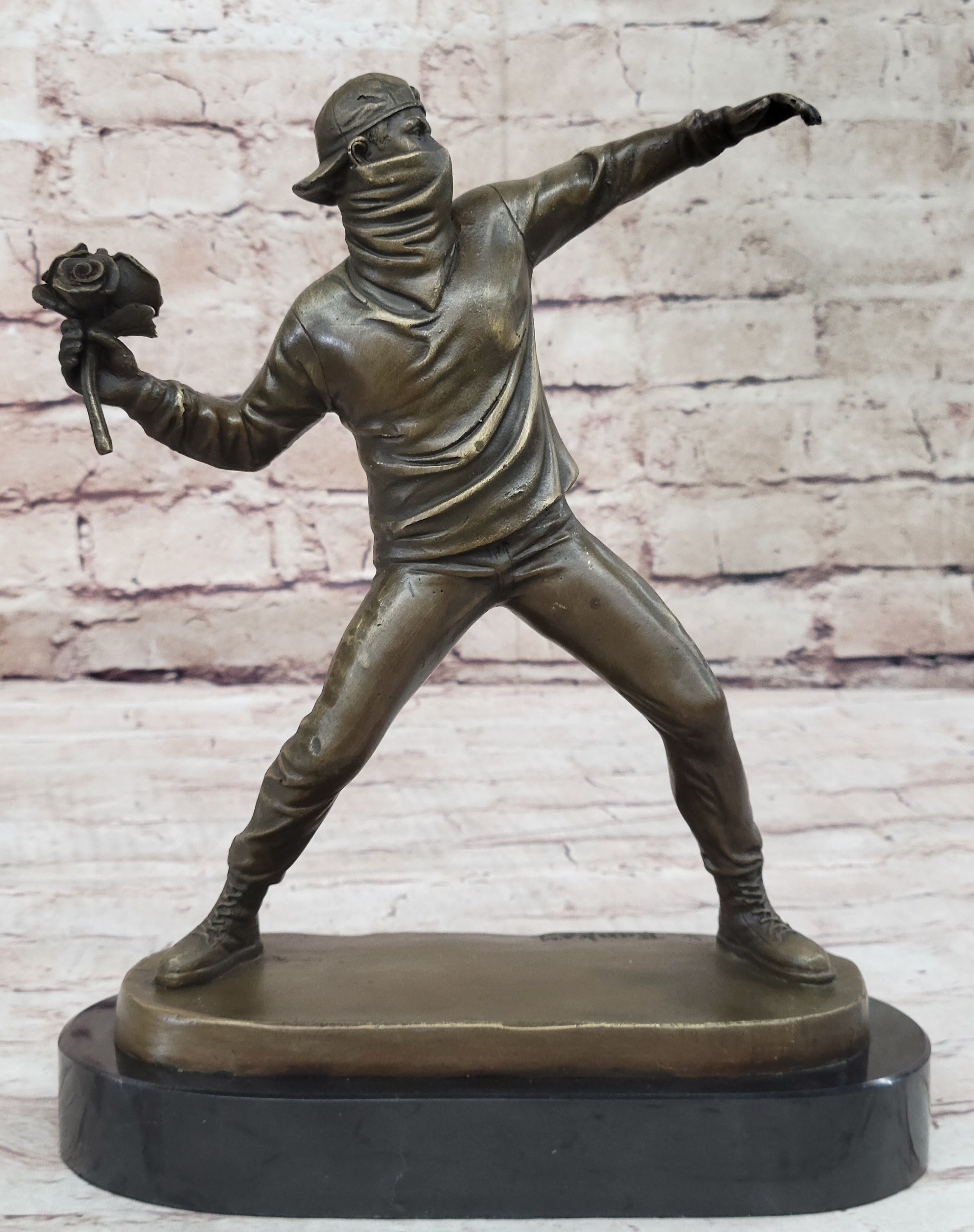 Banksy England Street Art Bronze Flower Thrower Bomber