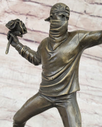 Banksy England Street Art Bronze Flower Thrower Bomber