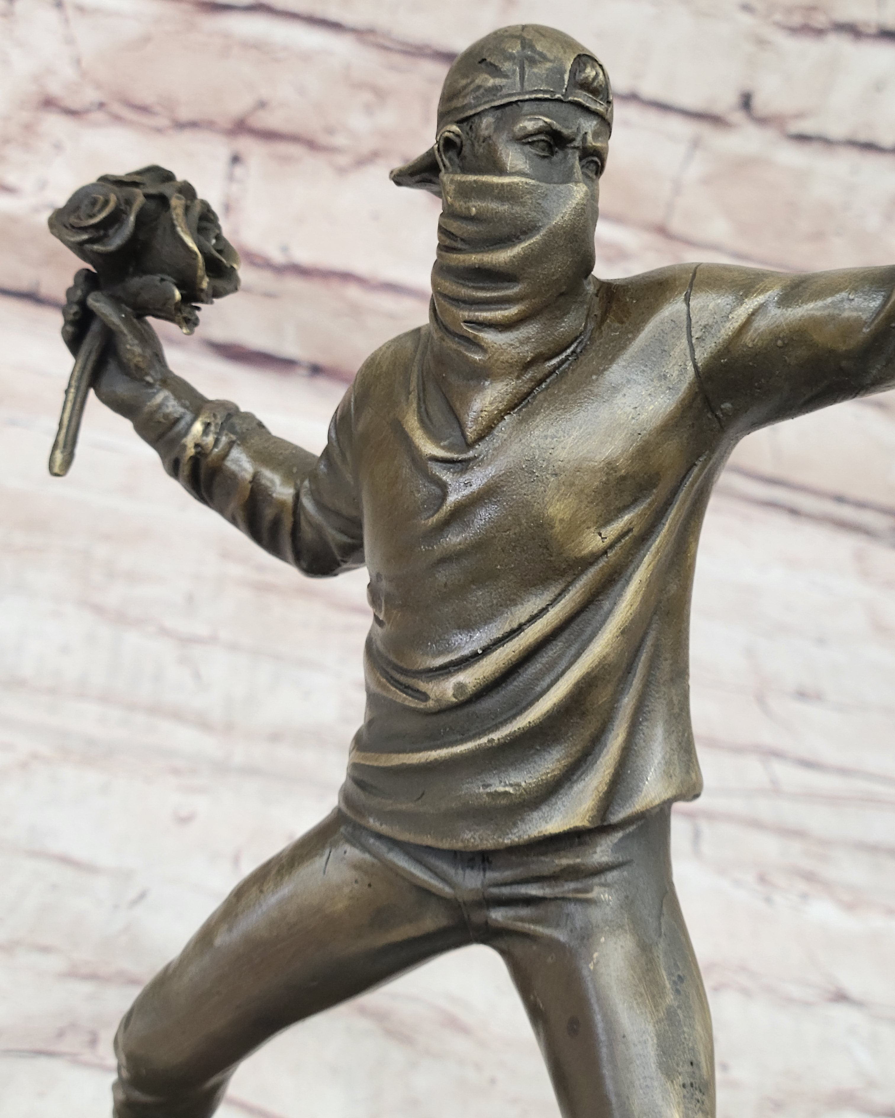 Banksy England Street Art Bronze Flower Thrower Bomber