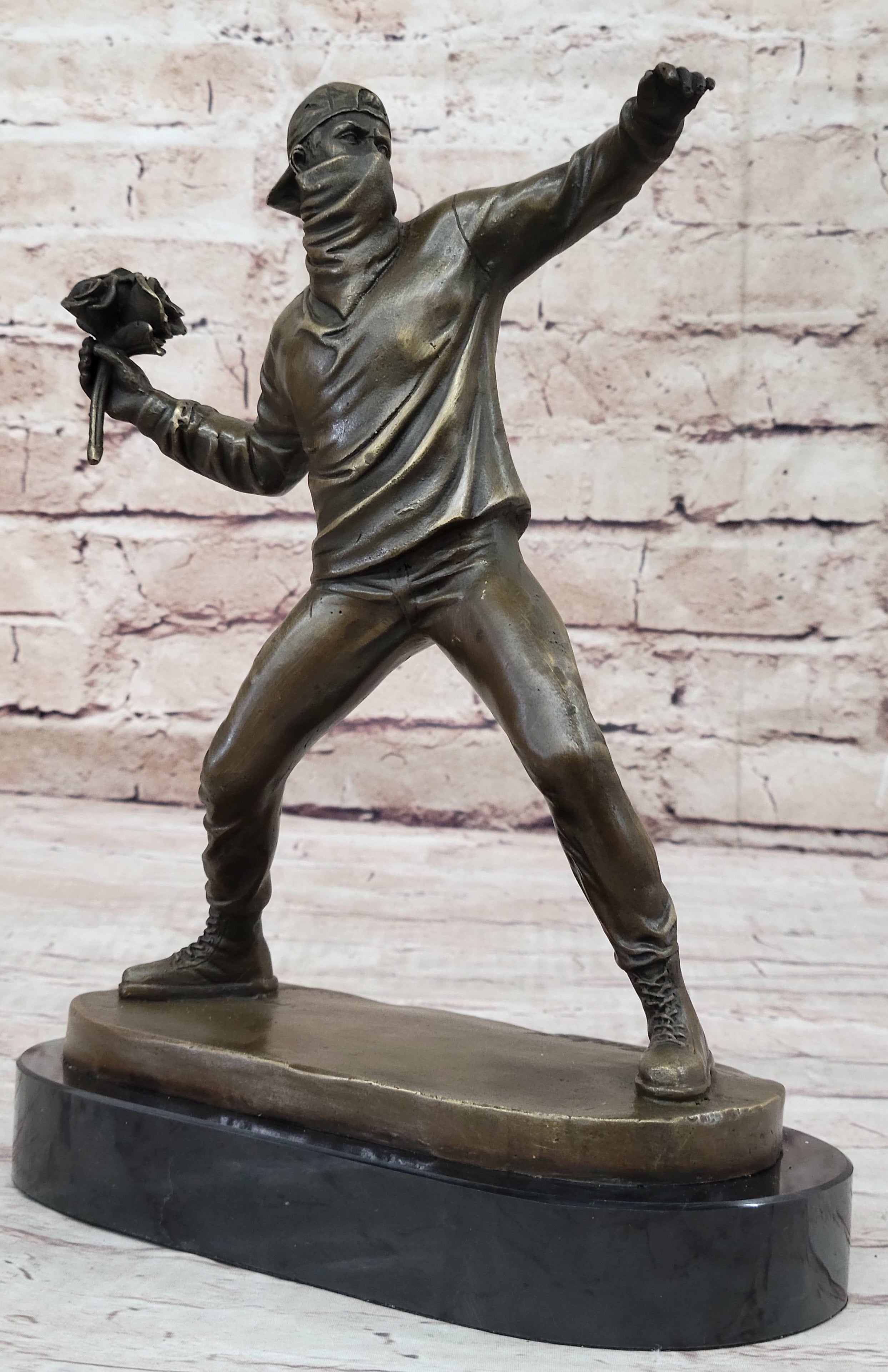 Banksy England Street Art Bronze Flower Thrower Bomber