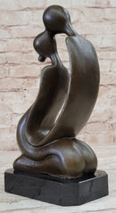 Abstract Bronze Sculpture of Couple Kissing - Love Romance Art