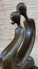 Abstract Bronze Sculpture of Couple Kissing - Love Romance Art