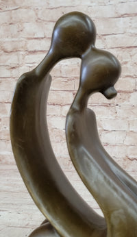 Abstract Bronze Sculpture of Couple Kissing - Love Romance Art