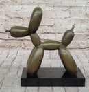 Balloon Dog Bronze Metal Sculpture Abstract Art on Marble Base