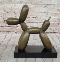 Balloon Dog Bronze Metal Sculpture Abstract Art on Marble Base