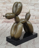 Balloon Dog Bronze Metal Sculpture Abstract Art on Marble Base