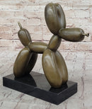 Balloon Dog Bronze Metal Sculpture Abstract Art on Marble Base