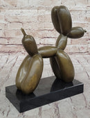 Balloon Dog Bronze Metal Sculpture Abstract Art on Marble Base