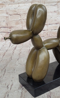 Balloon Dog Bronze Metal Sculpture Abstract Art on Marble Base