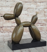Balloon Dog Bronze Metal Sculpture Abstract Art on Marble Base
