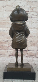 Space Girl and Bird by Banksy - Bronze Sculpture on Marble