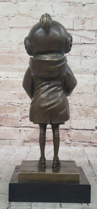 Space Girl and Bird by Banksy - Bronze Sculpture on Marble