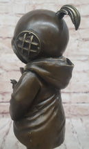 Space Girl and Bird by Banksy - Bronze Sculpture on Marble