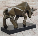 Geometric Abstract Modern Art Bronze Bull Sculpture Signed Fransisci