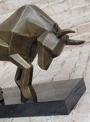 Geometric Abstract Modern Art Bronze Bull Sculpture Signed Fransisci