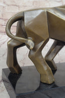 Geometric Abstract Modern Art Bronze Bull Sculpture Signed Fransisci
