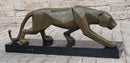 Geometric Modern Art Bronze Sculpture of Lion Cougar Puma