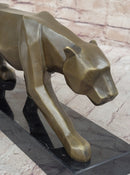 Geometric Modern Art Bronze Sculpture of Lion Cougar Puma