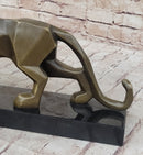 Geometric Modern Art Bronze Sculpture of Lion Cougar Puma