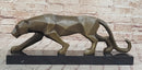 Geometric Modern Art Bronze Sculpture of Lion Cougar Puma