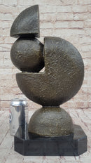 Geometric Bronze Metal Pac Man Inspired Art Sculpture by Fransisci